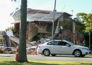 collapsed building in Christchurch